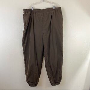 Good American Size 3X Olive Green Elastic Waist Oversized Track Pant Trouser